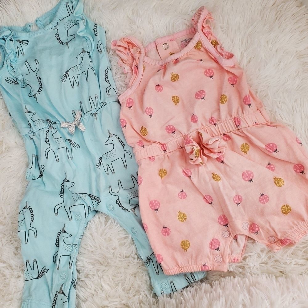 Baby Girl's Set of 2 6M Rompers